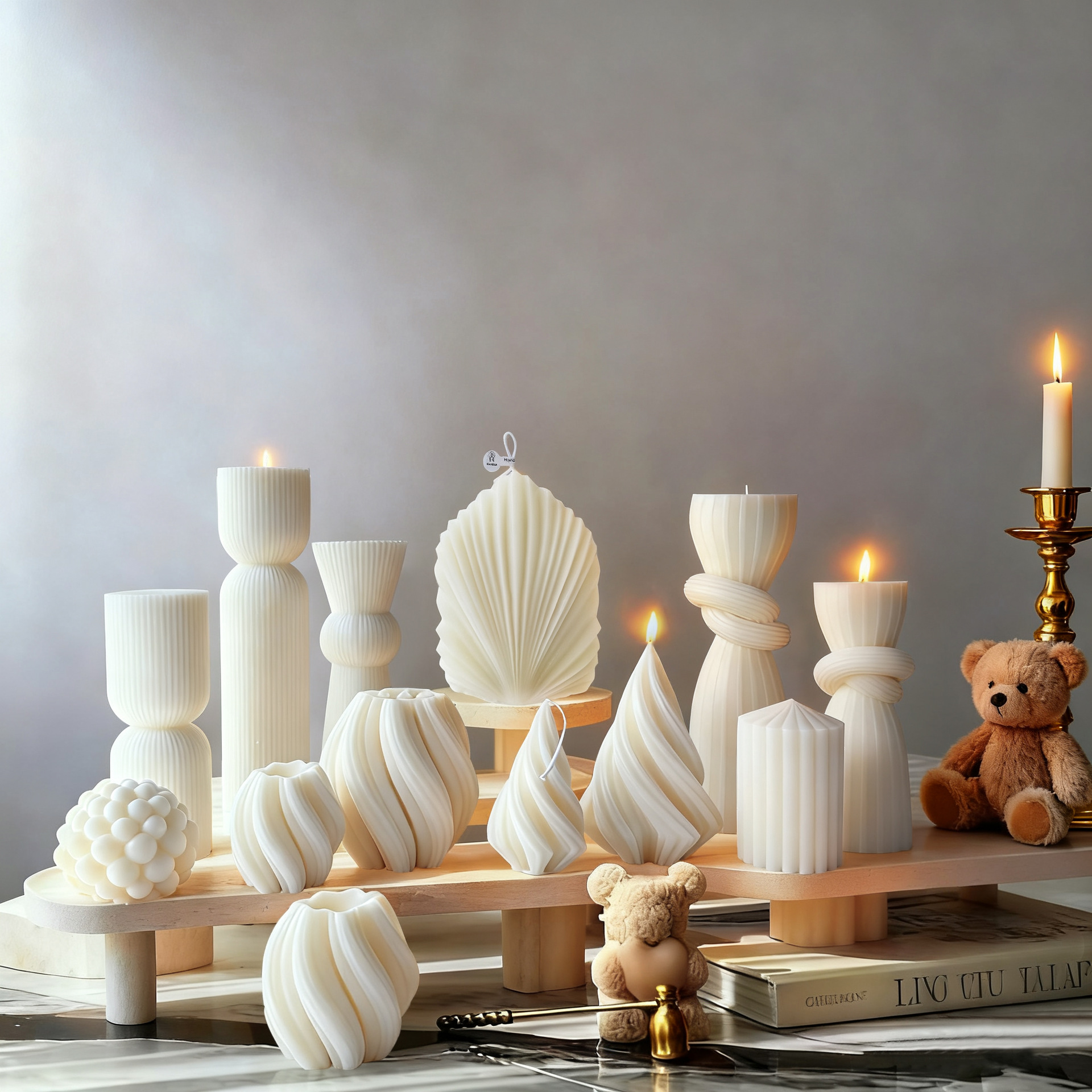 Home Fragrance Essence - Nordic Minimalist White Scented Candle Atmosphere