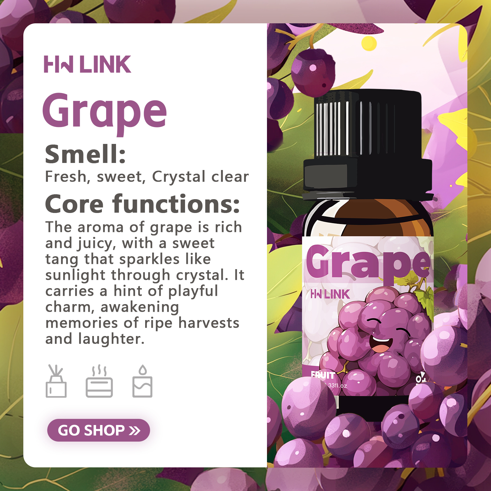 Grape Essential Oil 10ml Perfu - đánh giá và giá Home Fragrance Essence