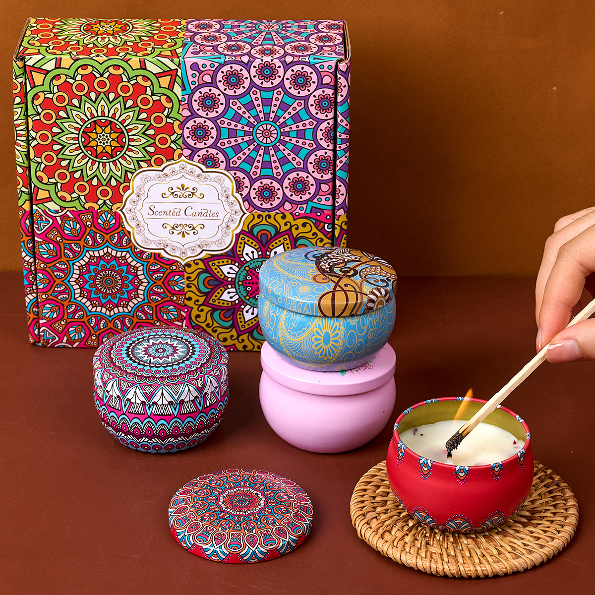 4PCS/Set Scented Candle Box Vi - đánh giá và giá Home Fragrance Set Gift