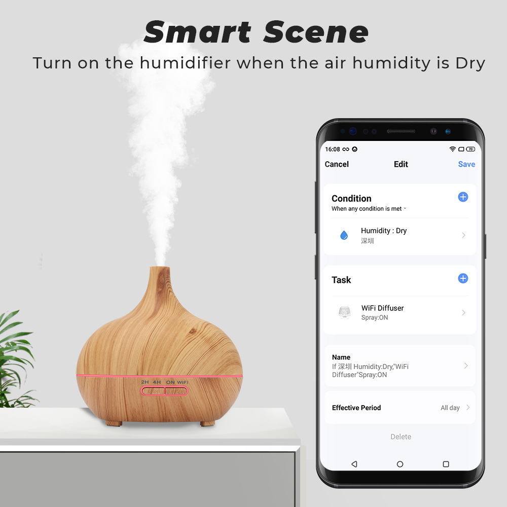 TUYA WIFI 400ml Aroma Air Humi - đánh giá và giá Home Fragrance Electric Diffuser