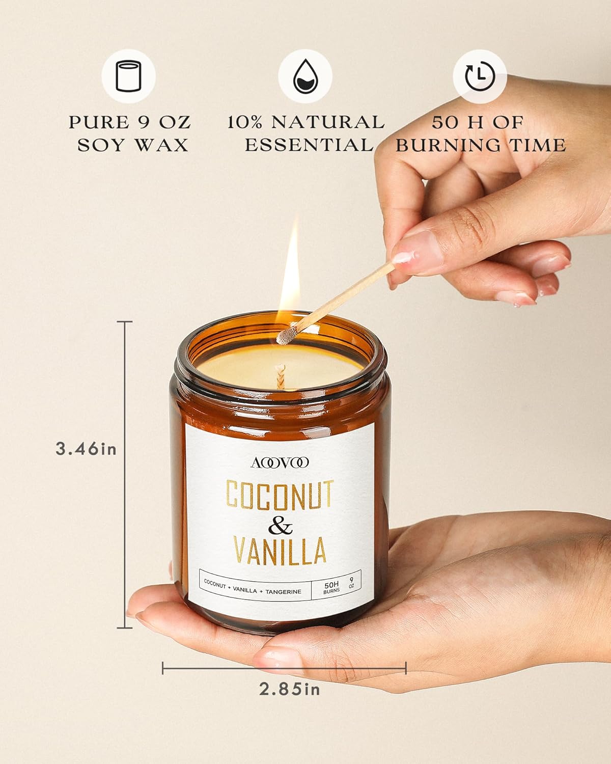 Coconut Vanilla Scented Candle - đánh giá và giá Home Fragrance Aromatherapy